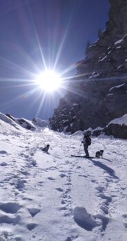 Nel canalone di discesa