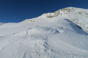 la cima dall'uscita del canalino