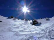 Farina di fine marzo nel pendio/canale di sx.