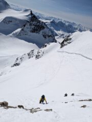 Parete di neve finale prima della cima