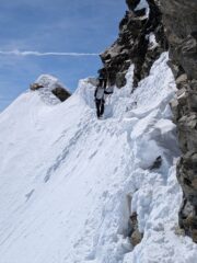Traverso esposto poco prima della cima