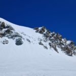 Pollux West Face with couloir section visible in lower part