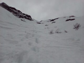 Pendio finale oltre la strettoia