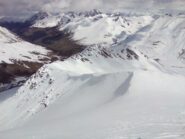 La cresta percorsa vista dalla vetta