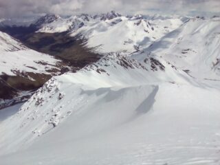 La cresta percorsa vista dalla vetta