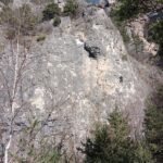 La parte destra della Falesia, quella con i tiri più facili.