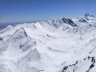 Dalla cima Gran Guglia, Bucie e Monviso