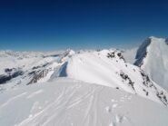 La cresta finale e la cima Nord-Est viste dalla Sud-Ovest 