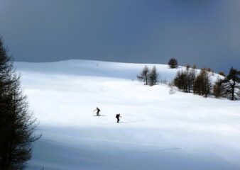 Salendo a fianco della Ts. Rocher Rouge
