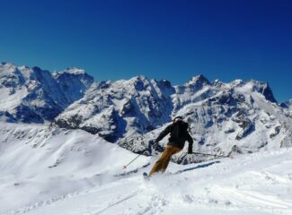 Partenza dalla cima del Pic Blanc