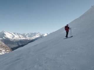 Salendo verso la cresta Ovest-Sud-Ovest
