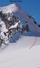 La linea di salita sulla parete ovest