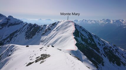 Monte Mary con traccia di salita