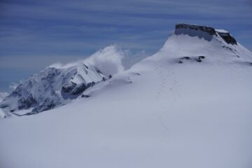 Dalla cima du Grand Fond la mia traccia di discesa