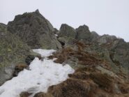 Il canalino finale con neve evitabile 