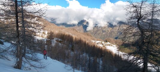 Il pendio che porta al pianoro Champ Tsec