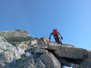 Prima parte su roccia dall'uscita del canale.