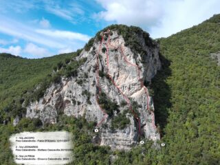 Lo Scoglio di Sant'Angelo (Morro Reatino) tutte le linee di salita esistenti
