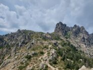 Il panorama sull'ultima risalita dalla Punta  di a Vacca