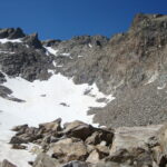 Bassa dell Ubac al centro con pendio canale di salita