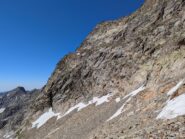 la cengia della normale all'Argentera Nord