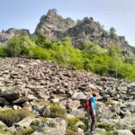 Verso l'attacco della ferrata.