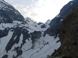 Parte alta del vallone di Sea vista dal bivacco.