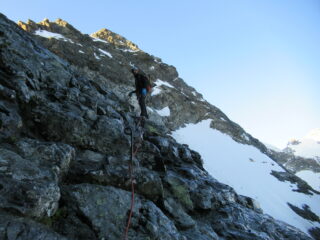 Tratto attrezzato per il primo colle Fuorcla Prievlusa