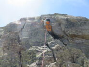Il bel camino sulla cresta Nord della Lausa