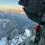Lungo l'Arete du Meitin al mattino