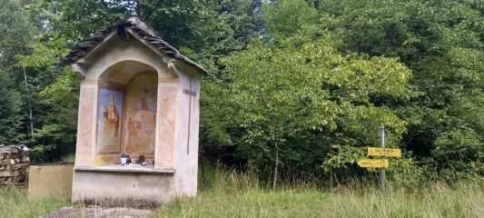 Ultimo pilone a Crotto prima di scendere ad attraversare l'Ovesca