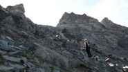 salendo al colle nord di Testa Grigia..all'alba..