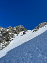 risalendo il canale, ormai quasi in cima