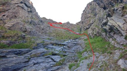 Prima del tratto più ripido del canale svoltare a sinistra