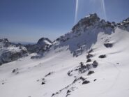 dall'anfiteatro sotto il clai, guardando verso il passo di Vens