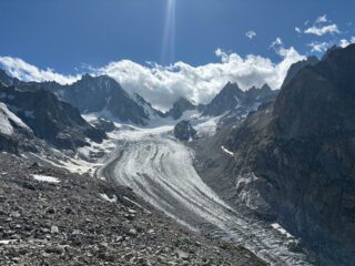 Glacier de Saleinaz con la N dell'Aig. Argentiere