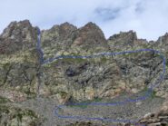   Via di salita a grandi linee da dopo il rifugio morelli buzzi