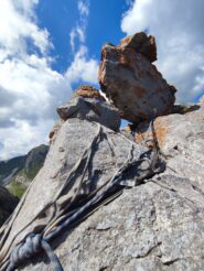 La sosta d calata più in alto (prima calata) 