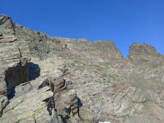 La salita per la cima dal Passo di Laris 