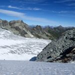 In discesa dalla Via Normale sul Glacier de Moiry.