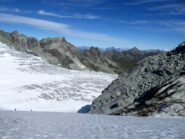 In discesa dalla Via Normale sul Glacier de Moiry.