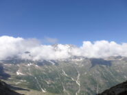 La vista sul rosa dal Colle della Bottigia è stupenda, anche se un po' pacco viste le nuvolette...