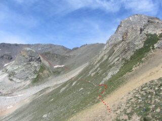 Prima parte del percorso dal col du Vallon.
