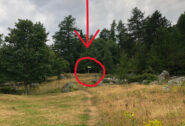 Lasciando alle spalle San Grato, dietro le baite di Ruassi, si intravede nel bosco la palina con le indicazioni per il GSW (grande sentiero walser) e per l'alpeggio di Galm.