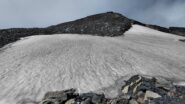 quasi in vetta al Miravidi costeggiando il nevaio
