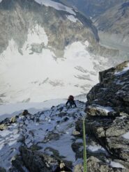 L'uscita del camino su terreno esposto e innevato (verglas)