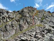 la linea seguita nella breve arrampicata