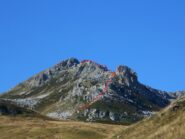Il percorso sulla cresta Nord centrale