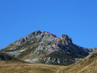 Il percorso sulla cresta Nord centrale