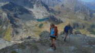 La ripida salita verso la cresta Pinter-Testa Grigia